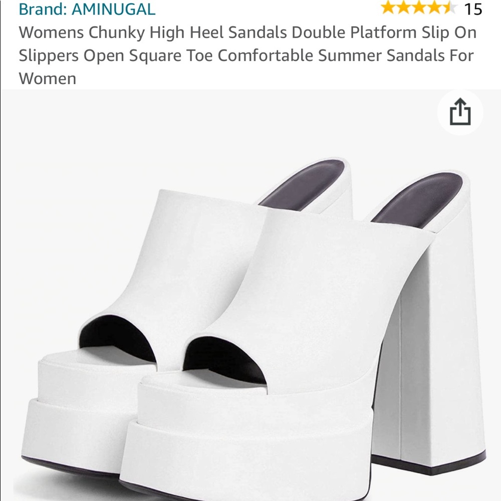 White Platform Chunky Sandals